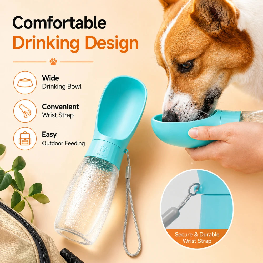 1 Garrafa de Água para Pets de Viagem 300ml 500ml Tigela Integrada Portátil para Cães Gatos Viagens e Atividades ao Ar Livre