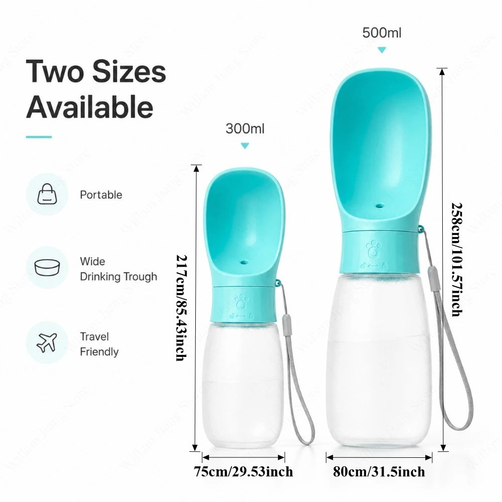 1 Garrafa de Água para Pets de Viagem 300ml 500ml Tigela Integrada Portátil para Cães Gatos Viagens e Atividades ao Ar Livre