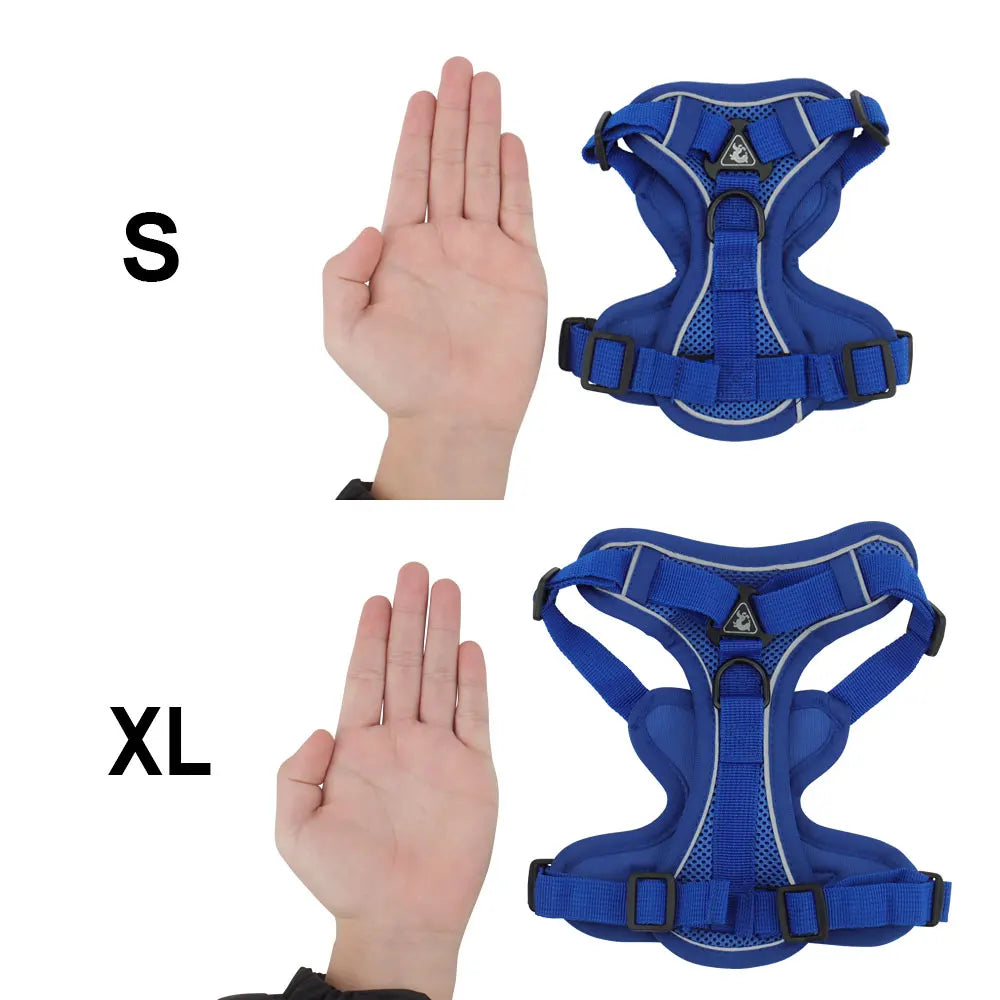 Conjunto de Coleira e Peitoral Refletivos para Cães Peitoral Tipo Colete para Filhotes de Cães Pequenos e Médios Acessórios para Treinamento ao Ar Livre
