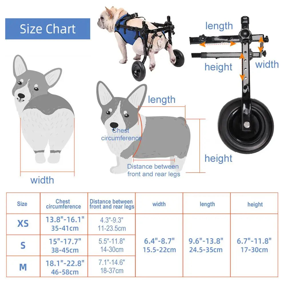 1 Peça Cadeira de Rodas para Animais de Estimação Carrinho Ajustável Gato Cão Reabilitação Rodas para Caminhada Auxiliares de Mobilidade Ferramentas Leves para Caminhada de Animais