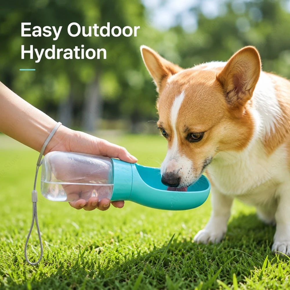 1 Garrafa de Água para Pets de Viagem 300ml 500ml Tigela Integrada Portátil para Cães Gatos Viagens e Atividades ao Ar Livre
