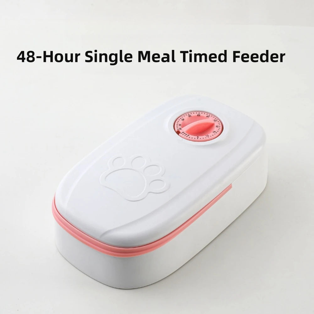 Alimentador automático para pets com quantificação programada, tigelas separadas para ração seca e úmida, fácil de limpar, para viagens curtas e uso doméstico