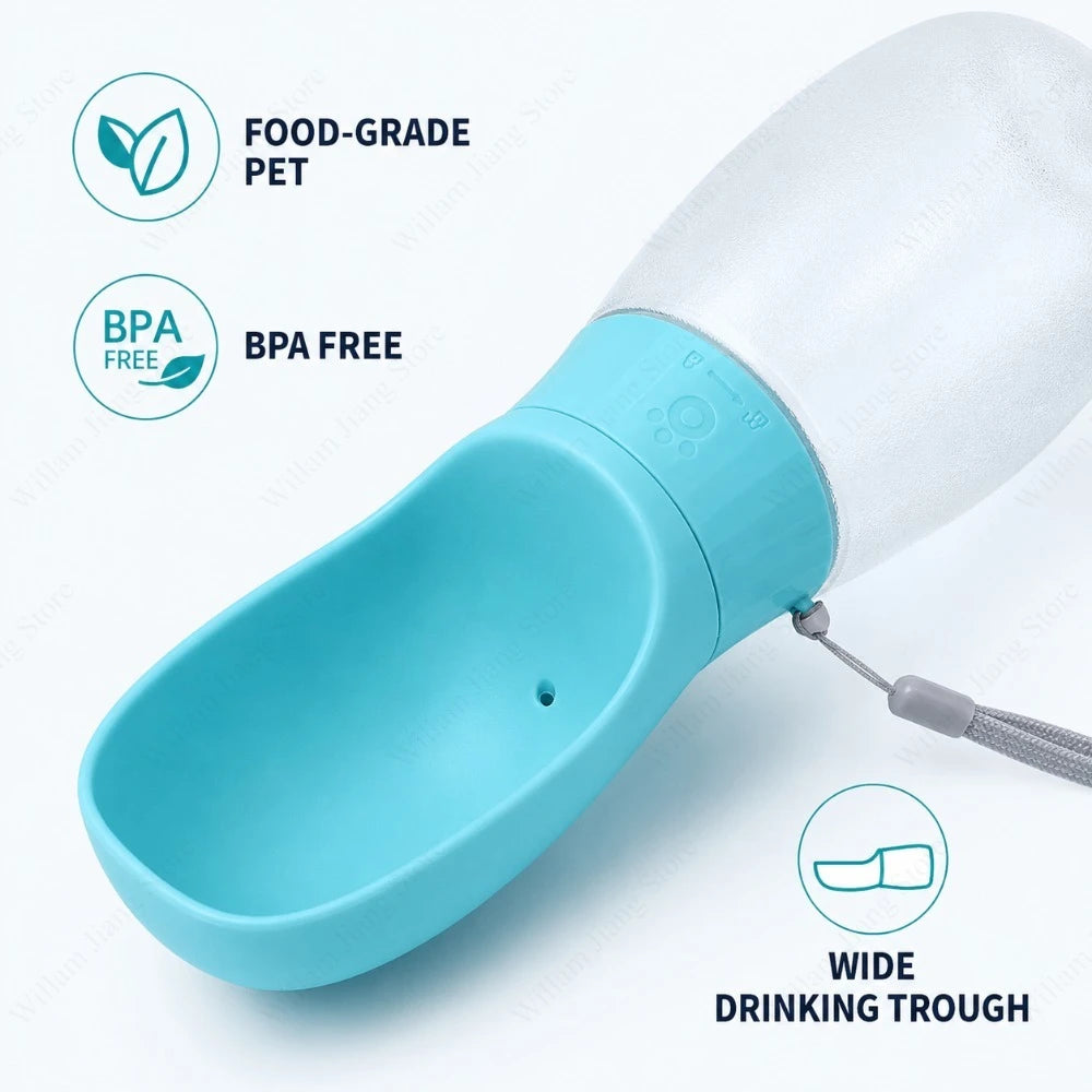 1 Garrafa de Água para Pets de Viagem 300ml 500ml Tigela Integrada Portátil para Cães Gatos Viagens e Atividades ao Ar Livre